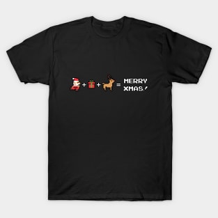 merry christmas pixel retro video game T-Shirt